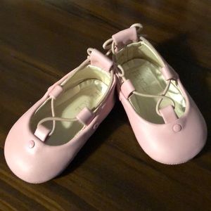 Pink baby girl ballet flats 0-3 months